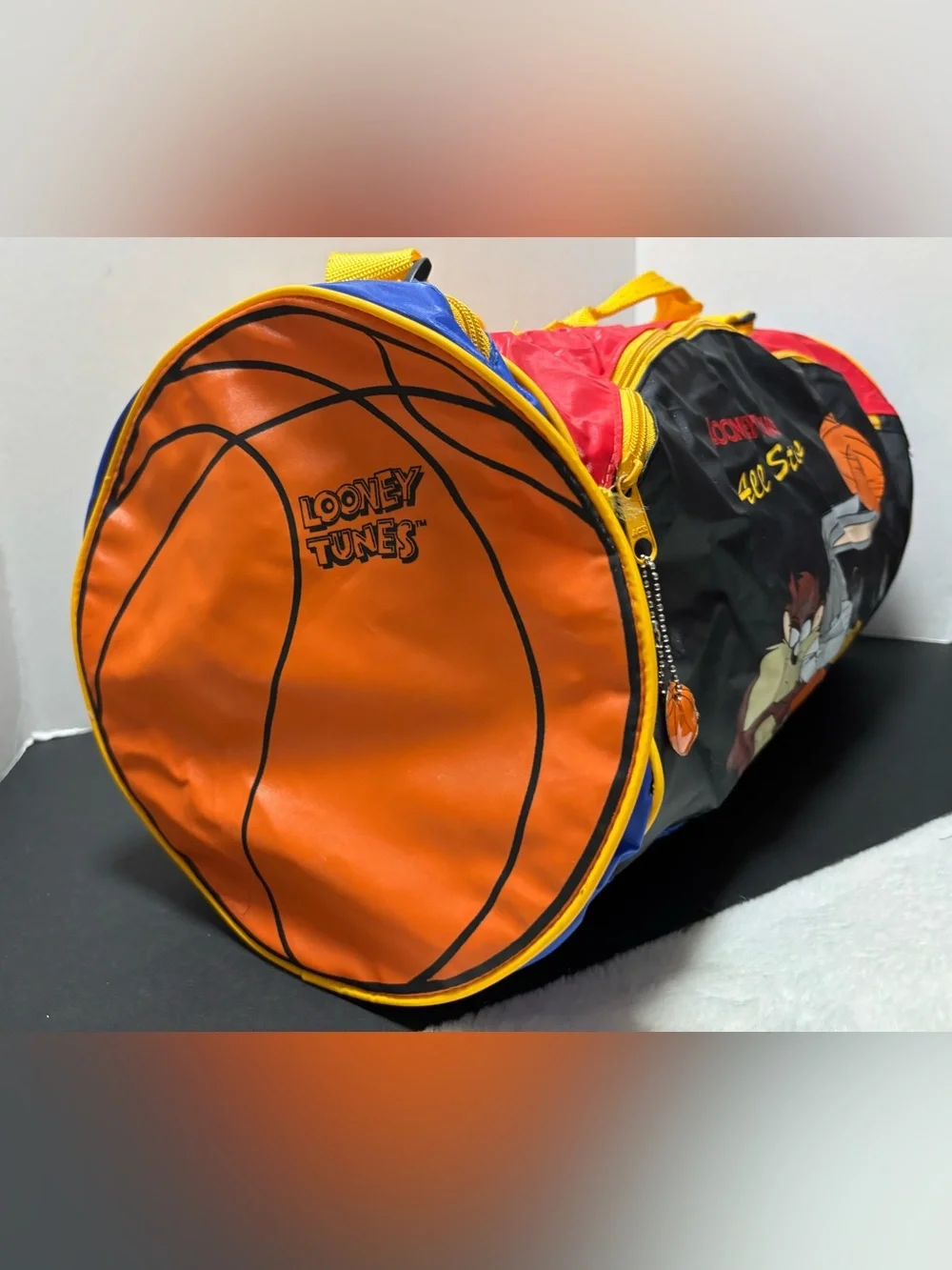 Vintage 1993 Looney Tunes All Stars Basketball Duffle Bag Black